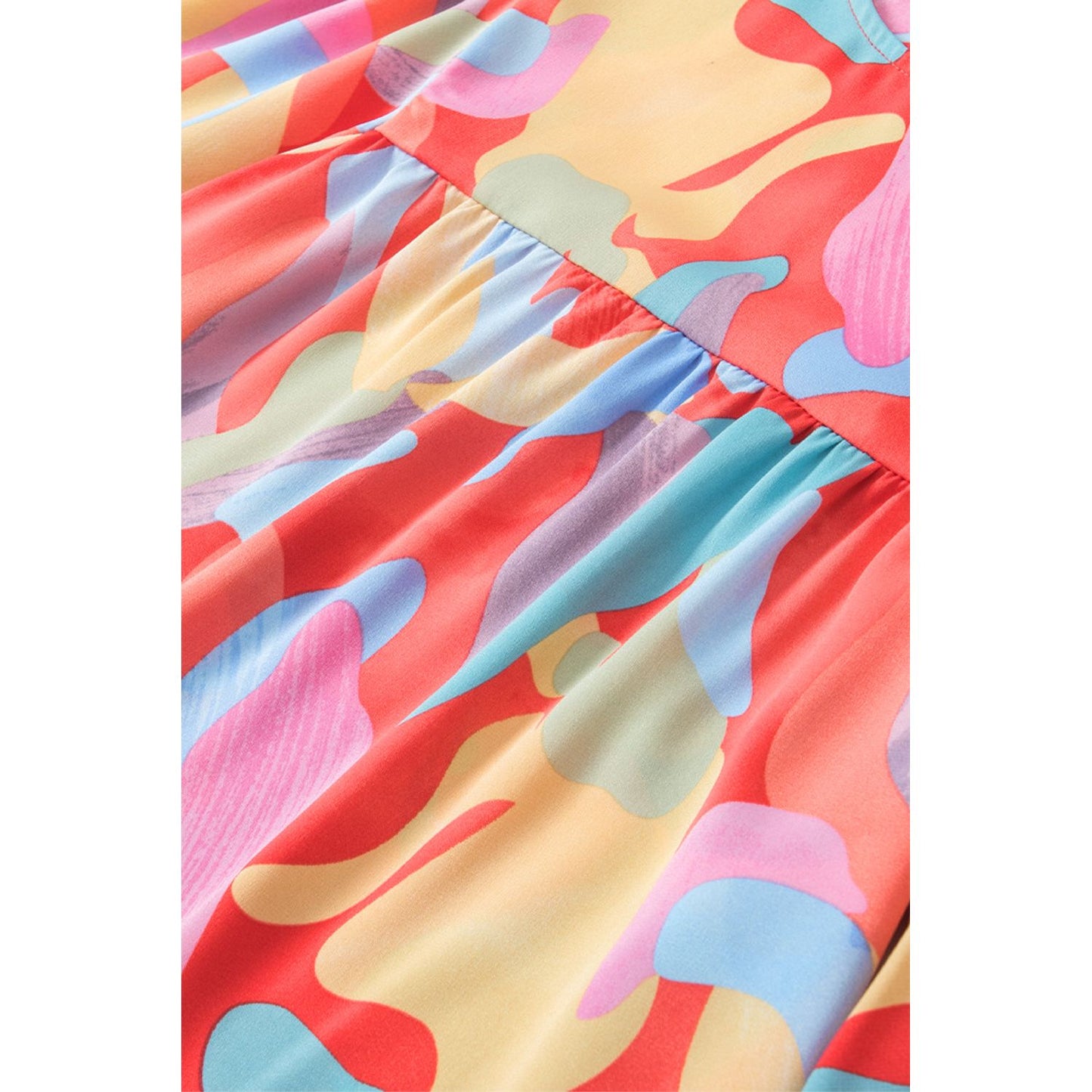 Happy Days Abstract Pattern Wide Sleeve Blouse