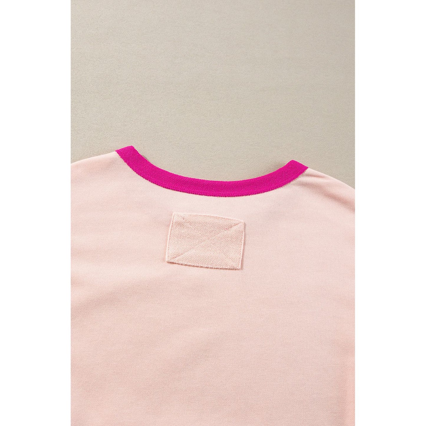 Beige Star Patchwork Exposed Seam Oversized Sweatshirt