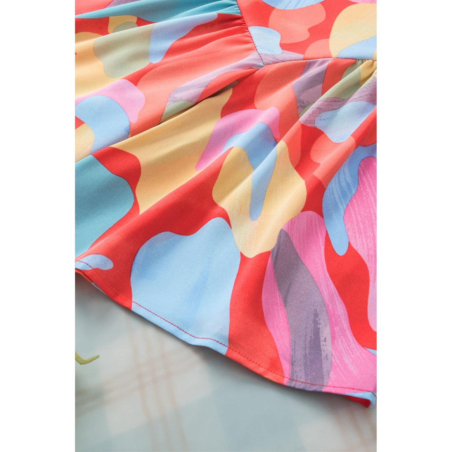 Happy Days Abstract Pattern Wide Sleeve Blouse