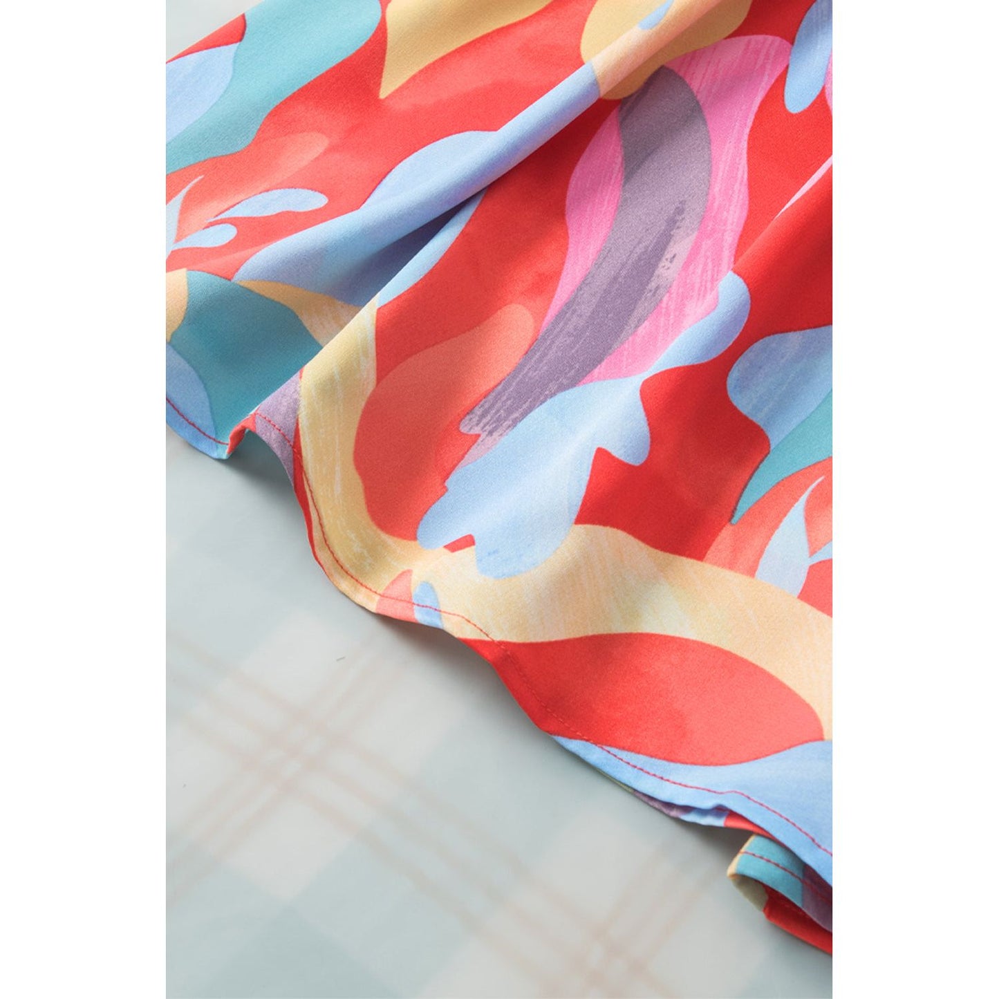 Happy Days Abstract Pattern Wide Sleeve Blouse