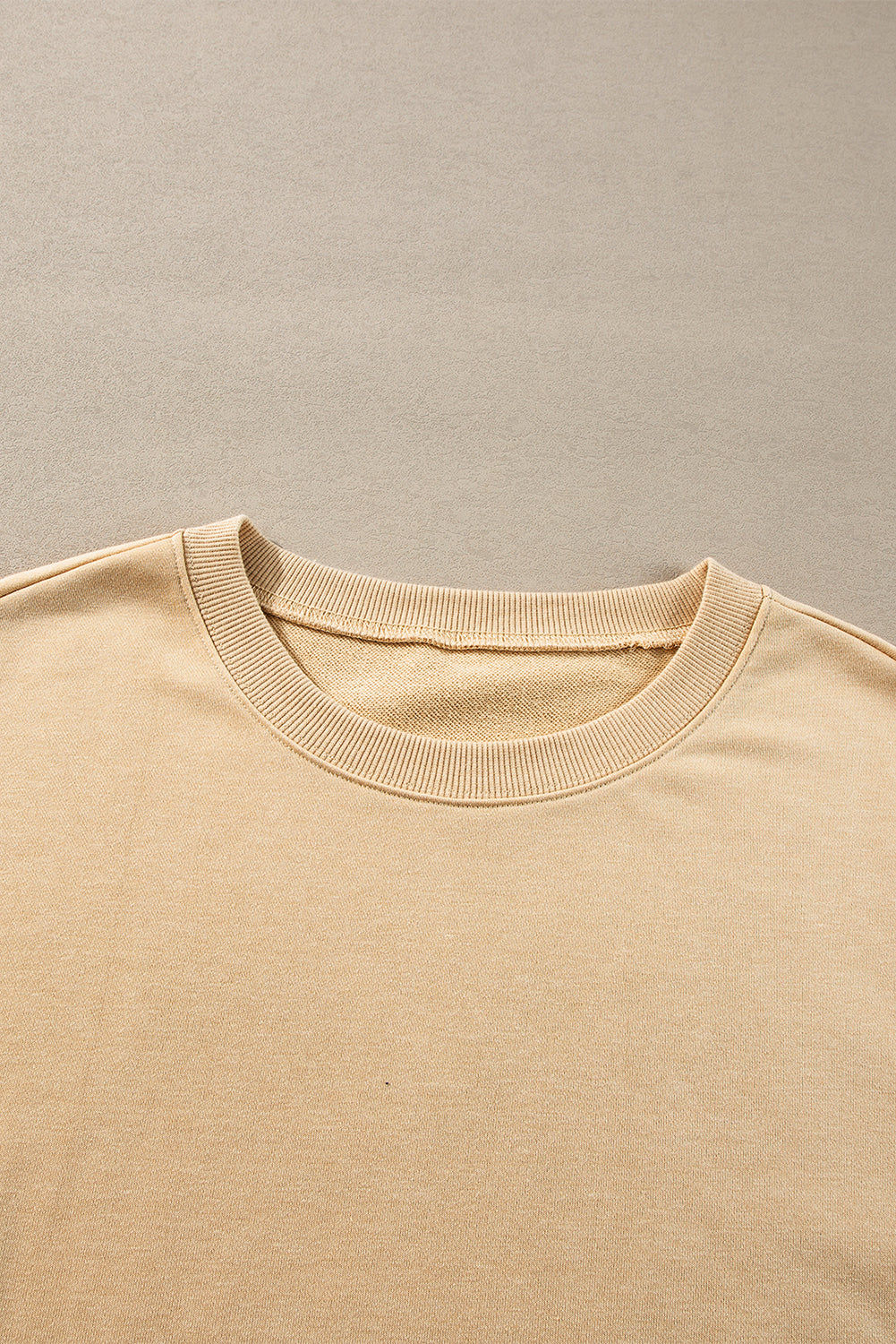 Rainy Days Light Beige Exposed Seam Sweatshirt with Slits