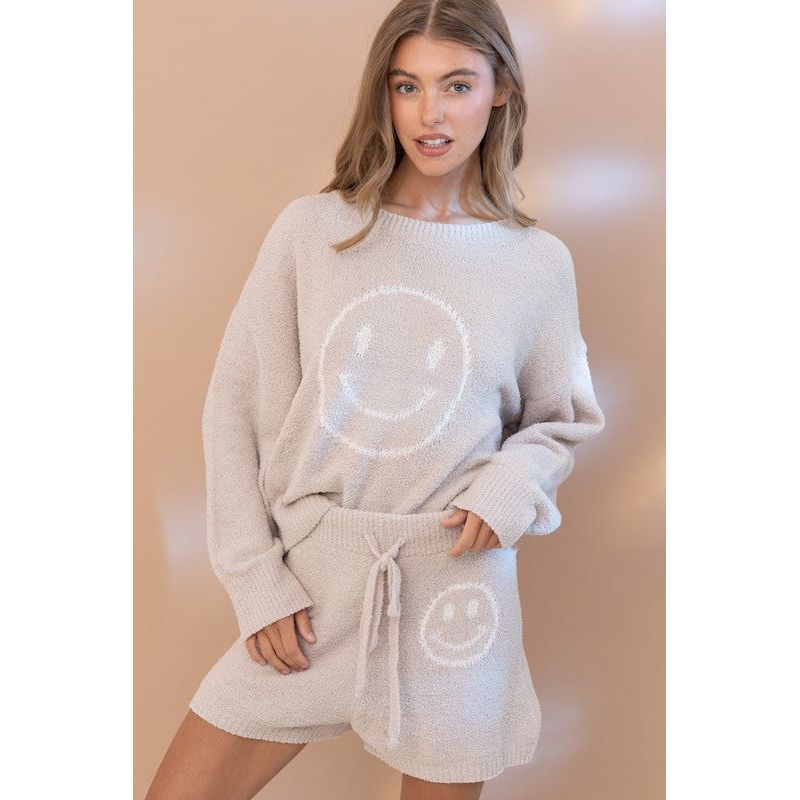 All Smiles Cozy Soft Top with Shorts Set