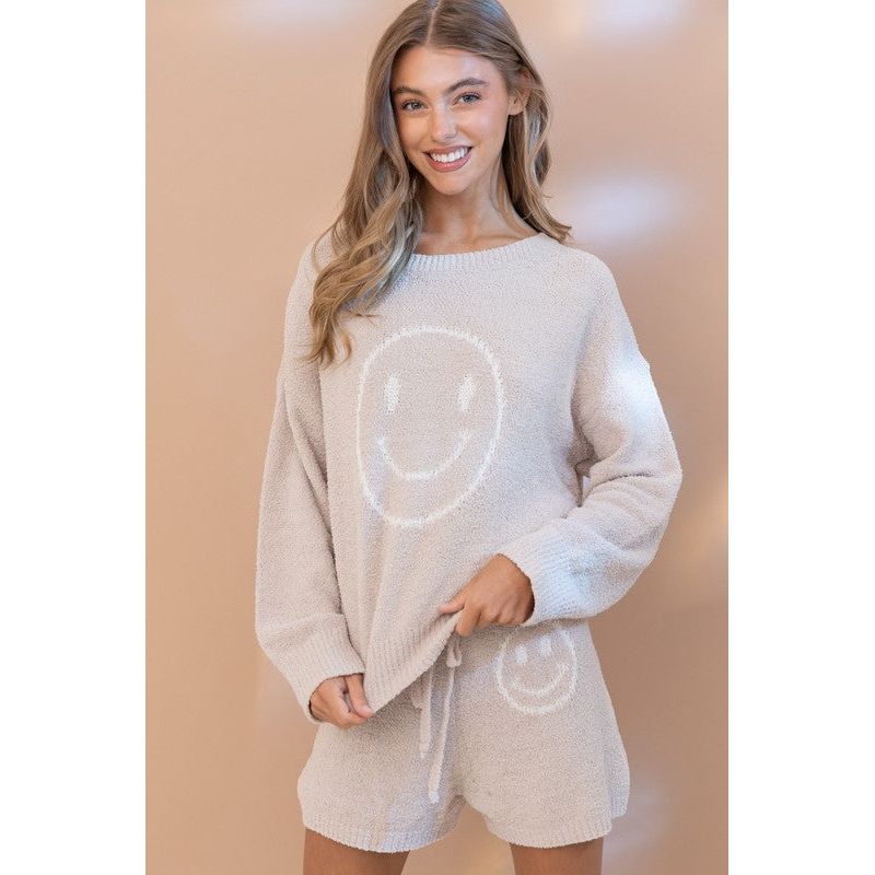 All Smiles Cozy Soft Top with Shorts Set