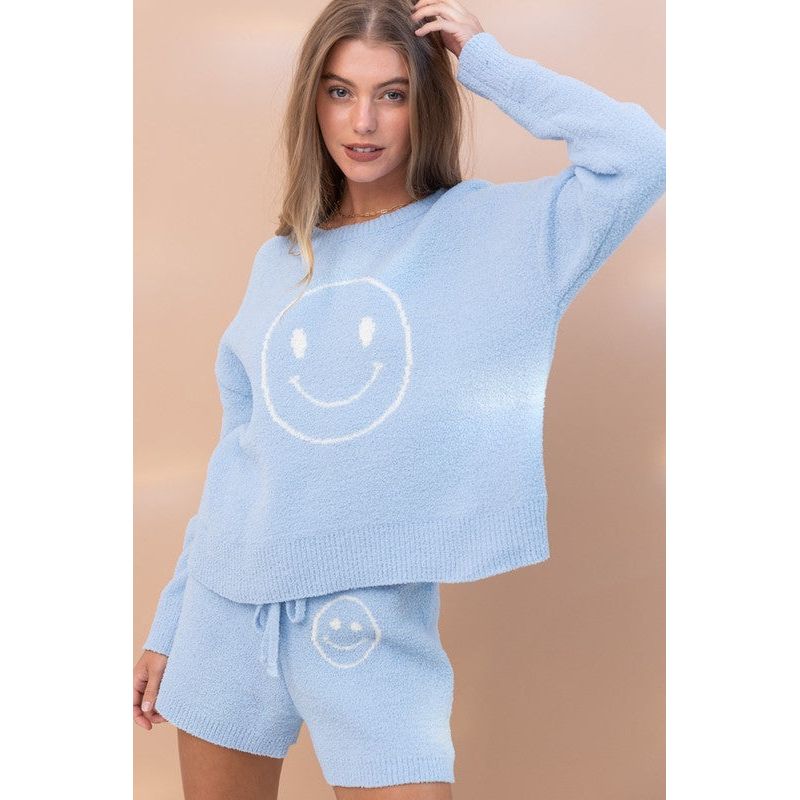 All Smiles Cozy Soft Top with Shorts Set