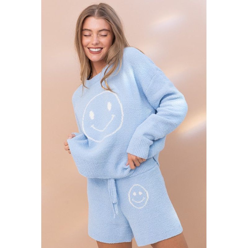 All Smiles Cozy Soft Top with Shorts Set