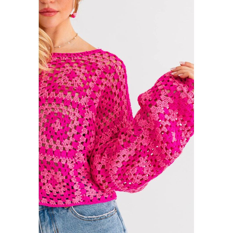 Long Sleeve Crochet Top