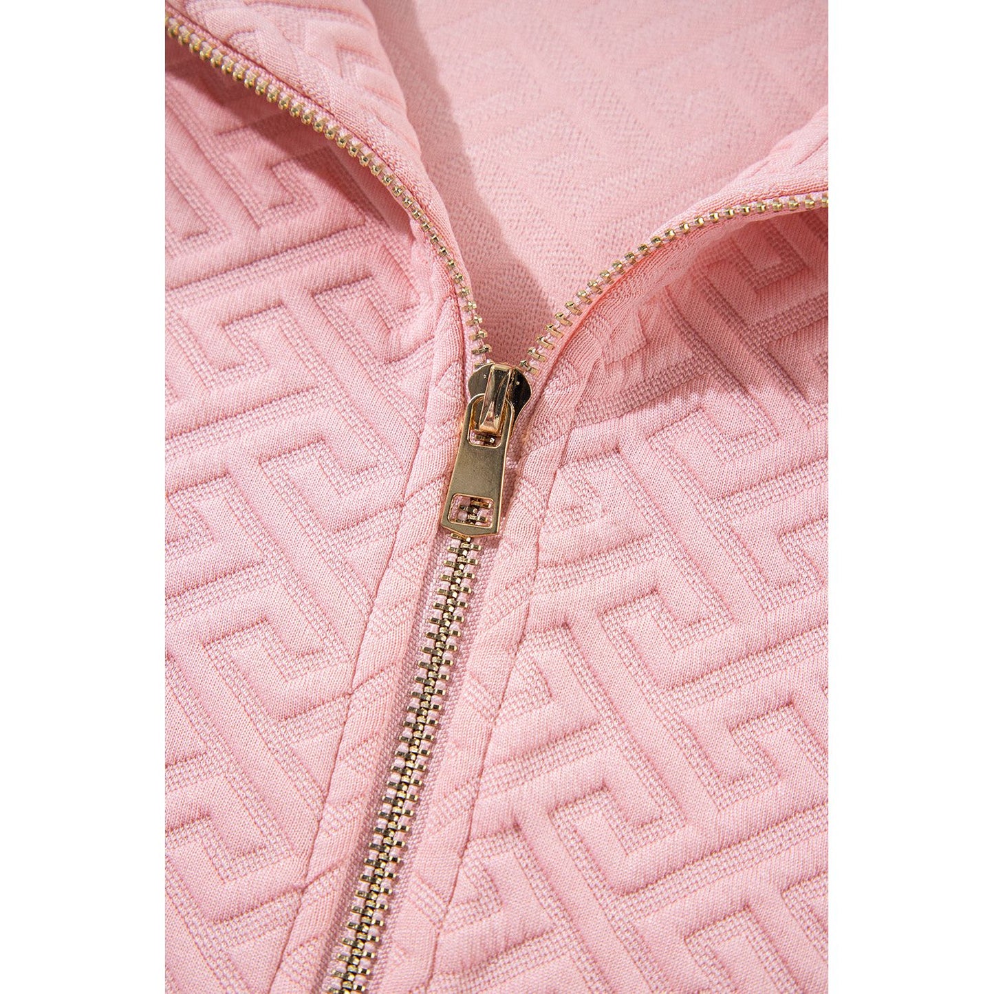 Worth Searching For Light Pink Half Zip Collared Pullover