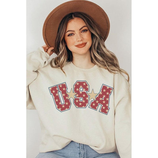 USA Star America Oversized Graphic Sweatshirt