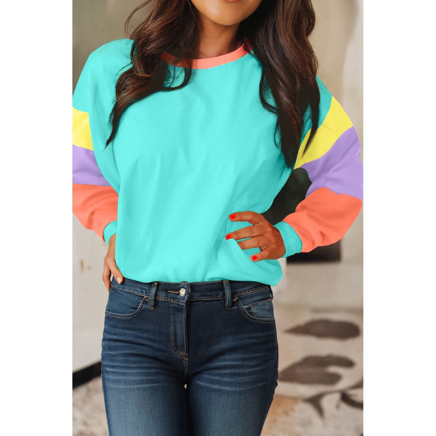 Living In the Moment Color Block Pullover