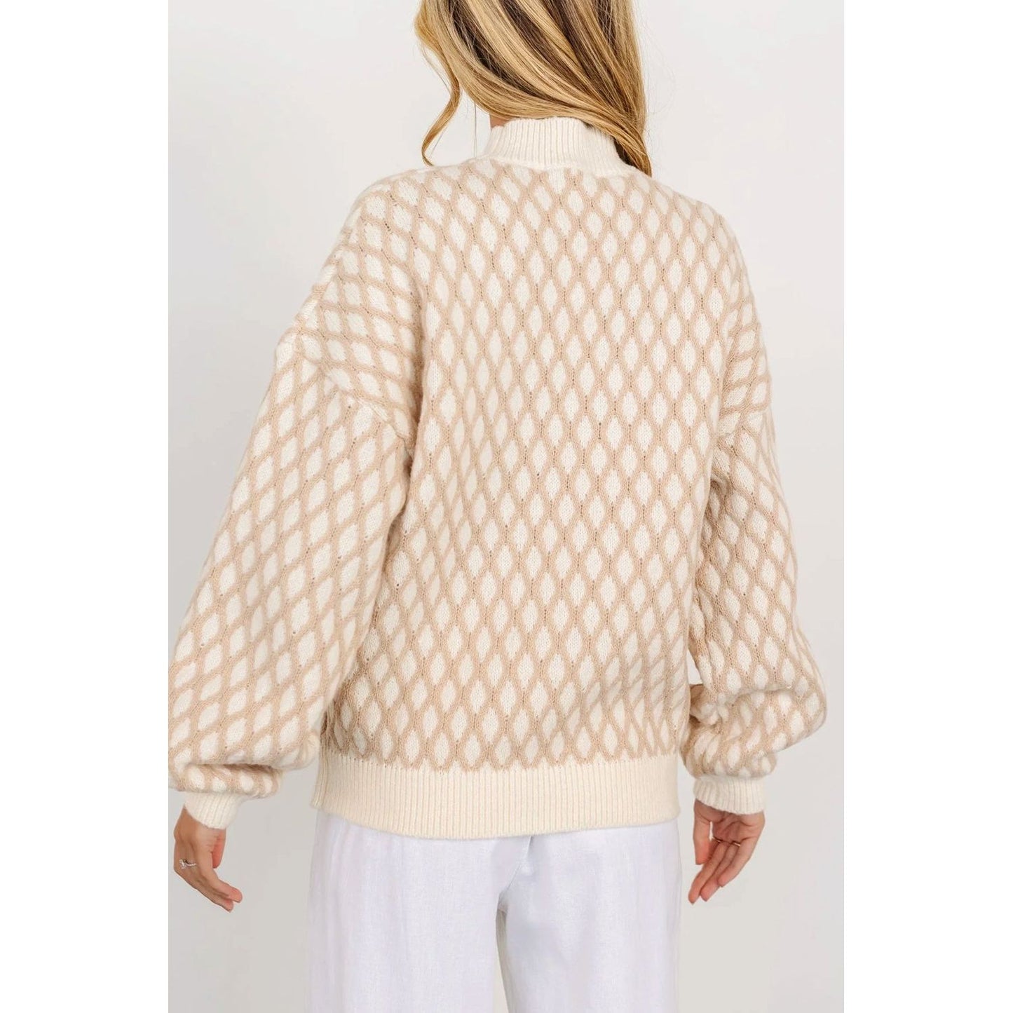 Around the Fire Oatmeal Textured Knit Sweater