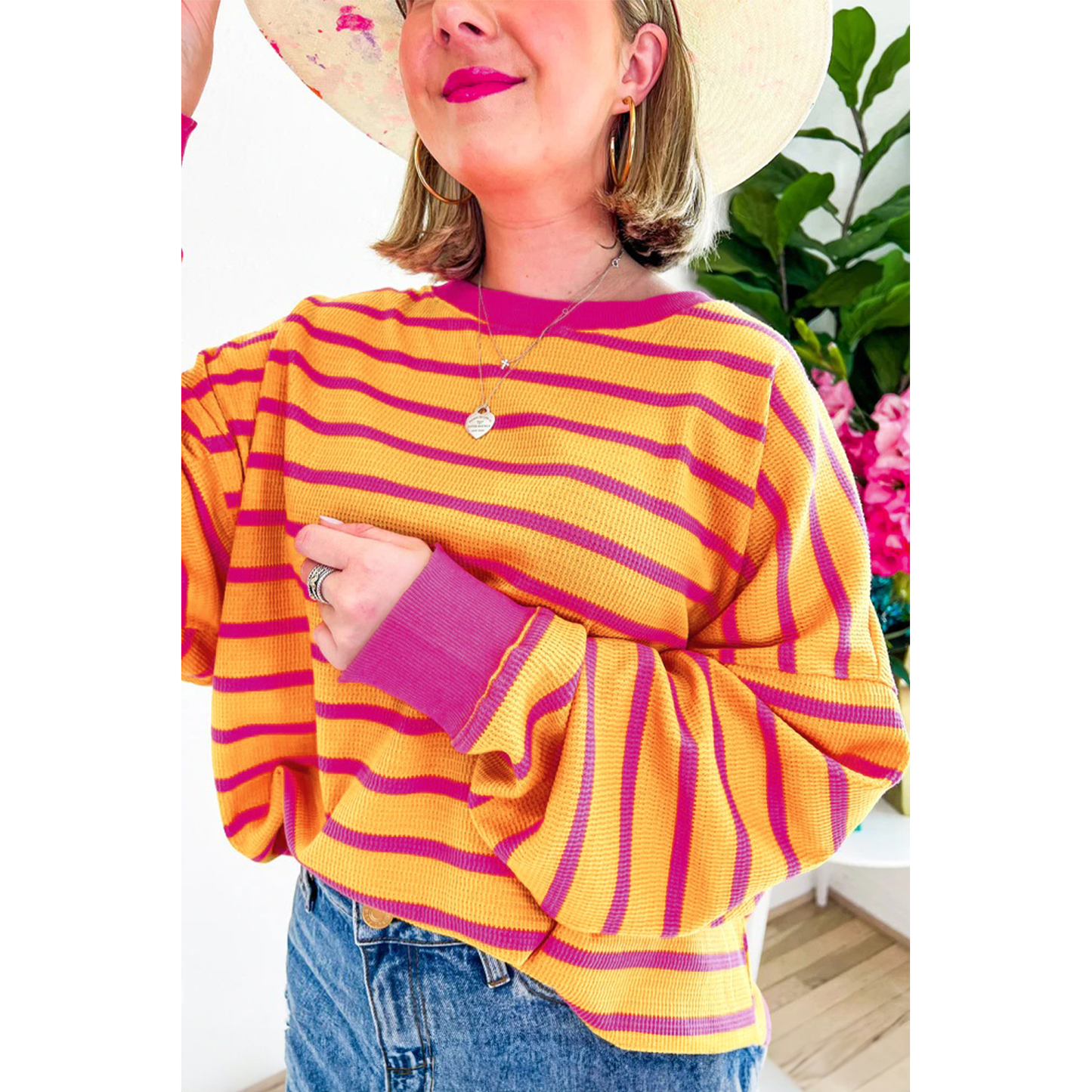 Brighter Days Orange Stripe Loose Sweater