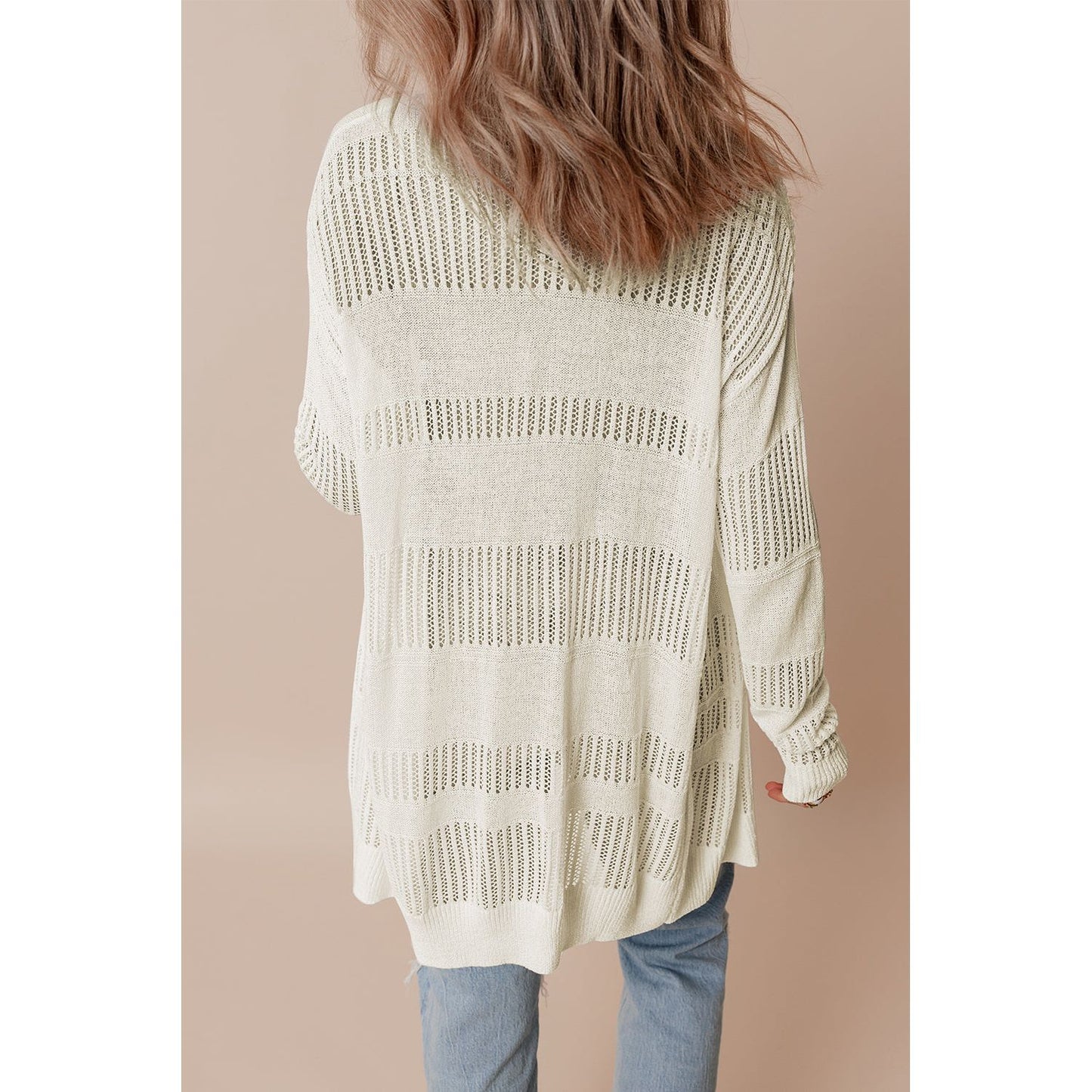 Date Night Lightweight Open Knit Tunic Cardigan