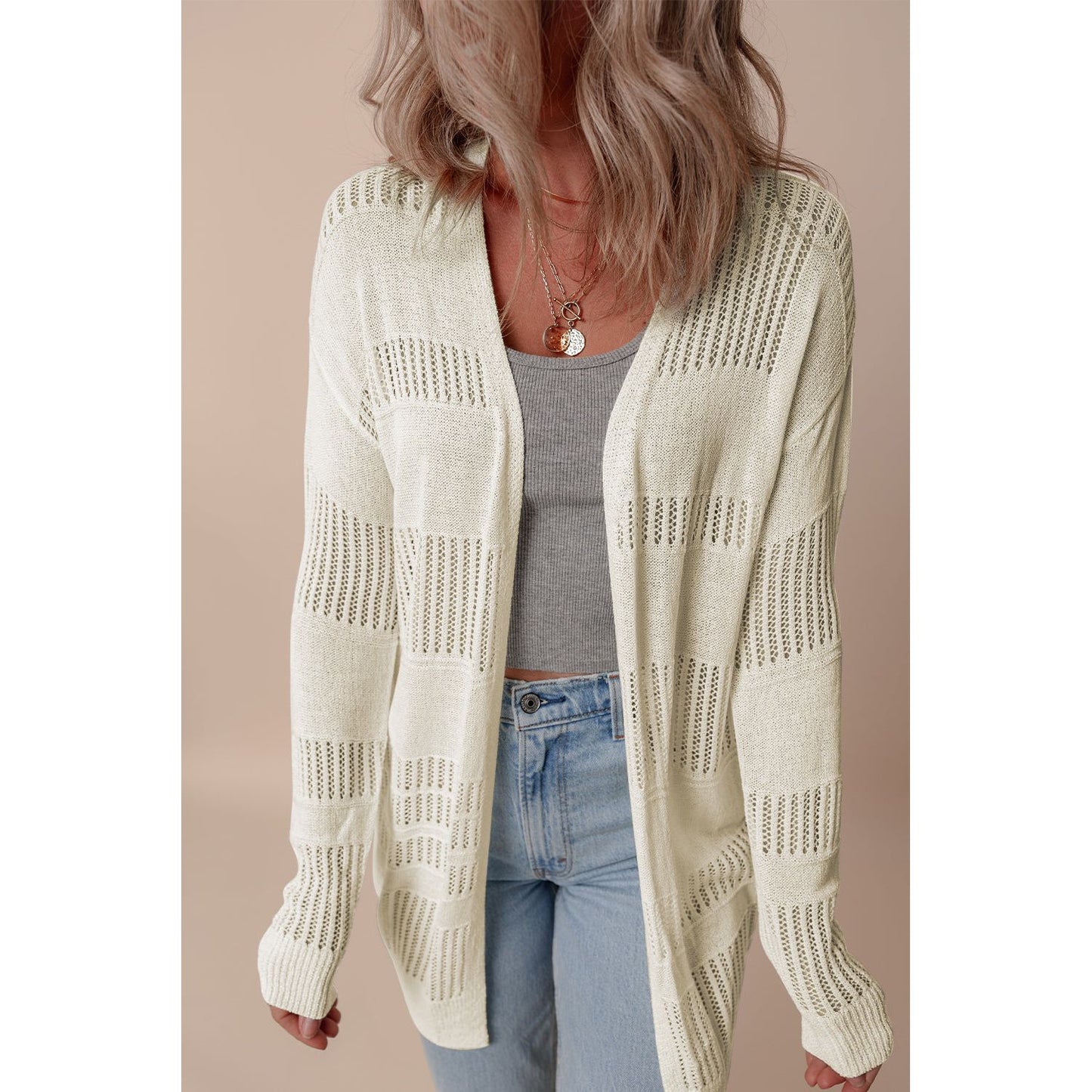 Date Night Lightweight Open Knit Tunic Cardigan