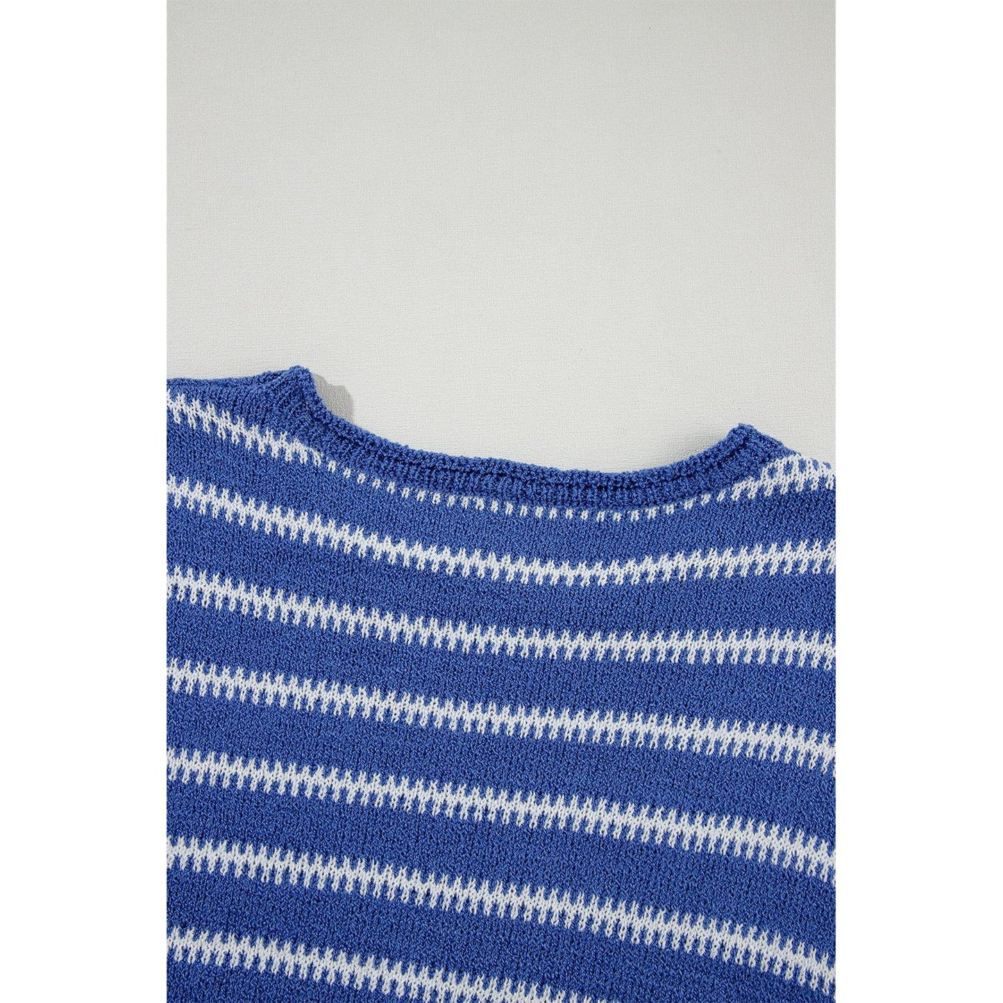 Cozy Season Sky Blue Striped Sweater