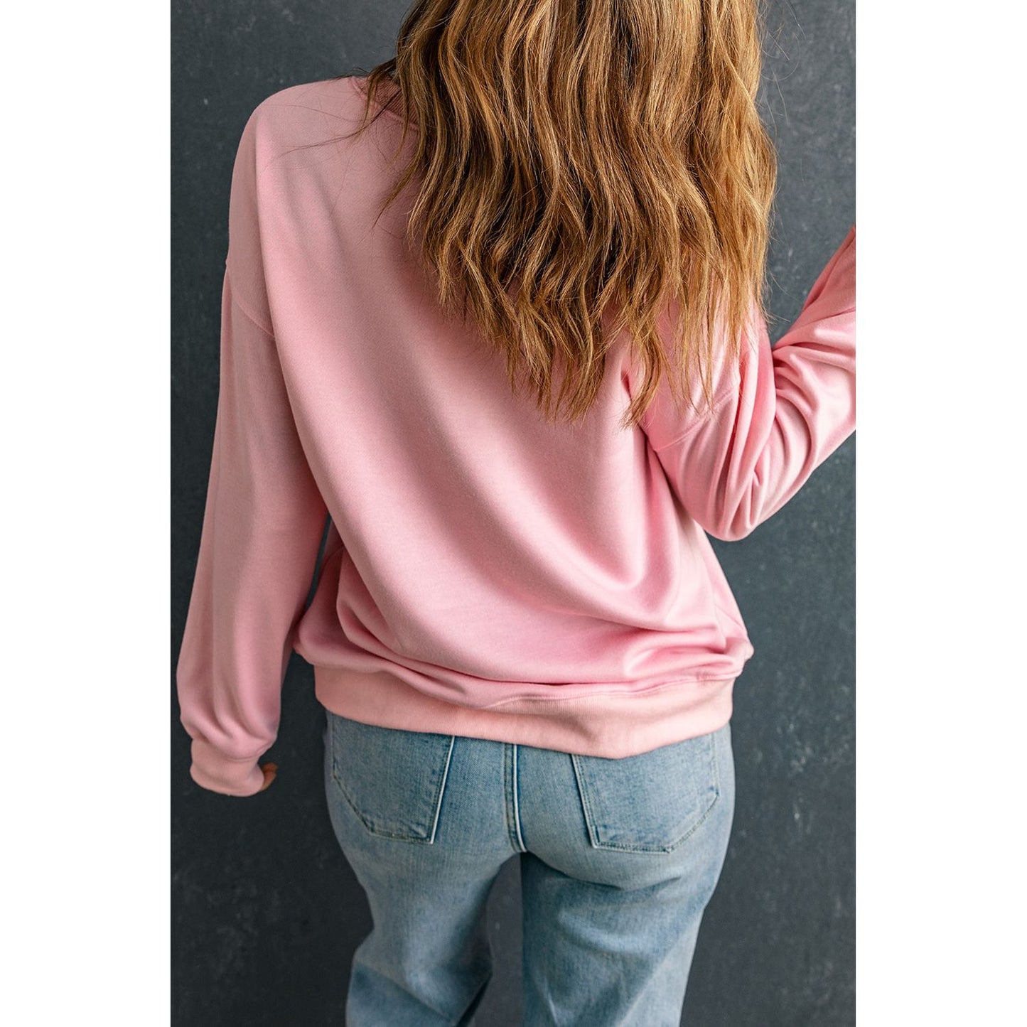 Pink TEACH Graphic Crewneck Sweatshirt