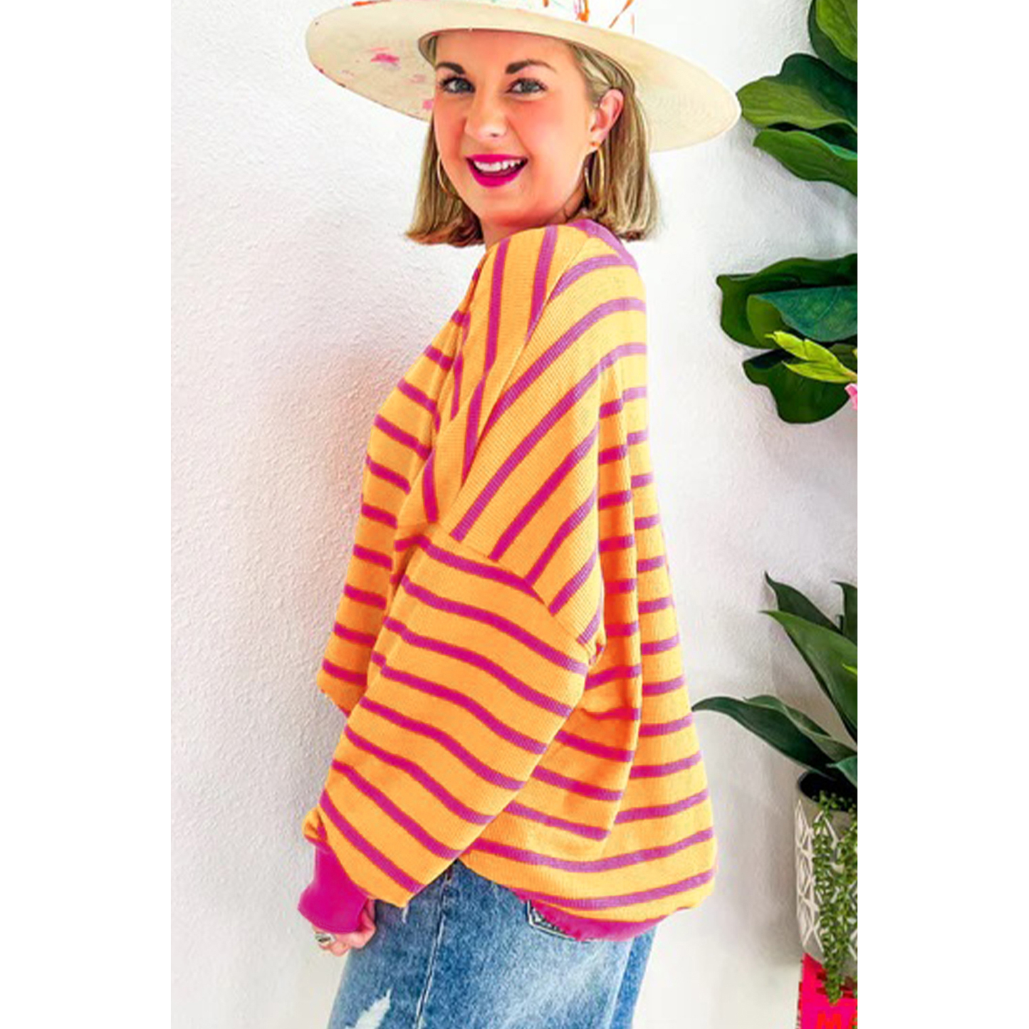 Brighter Days Orange Stripe Loose Sweater