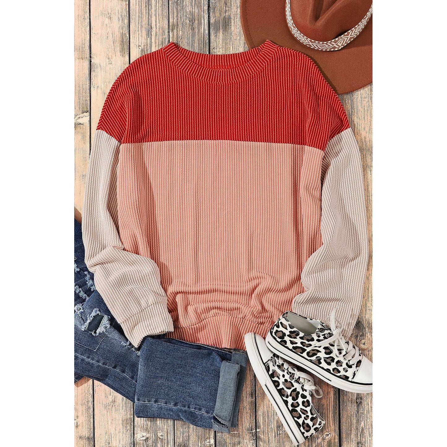 Letters Home Color Block Sweater