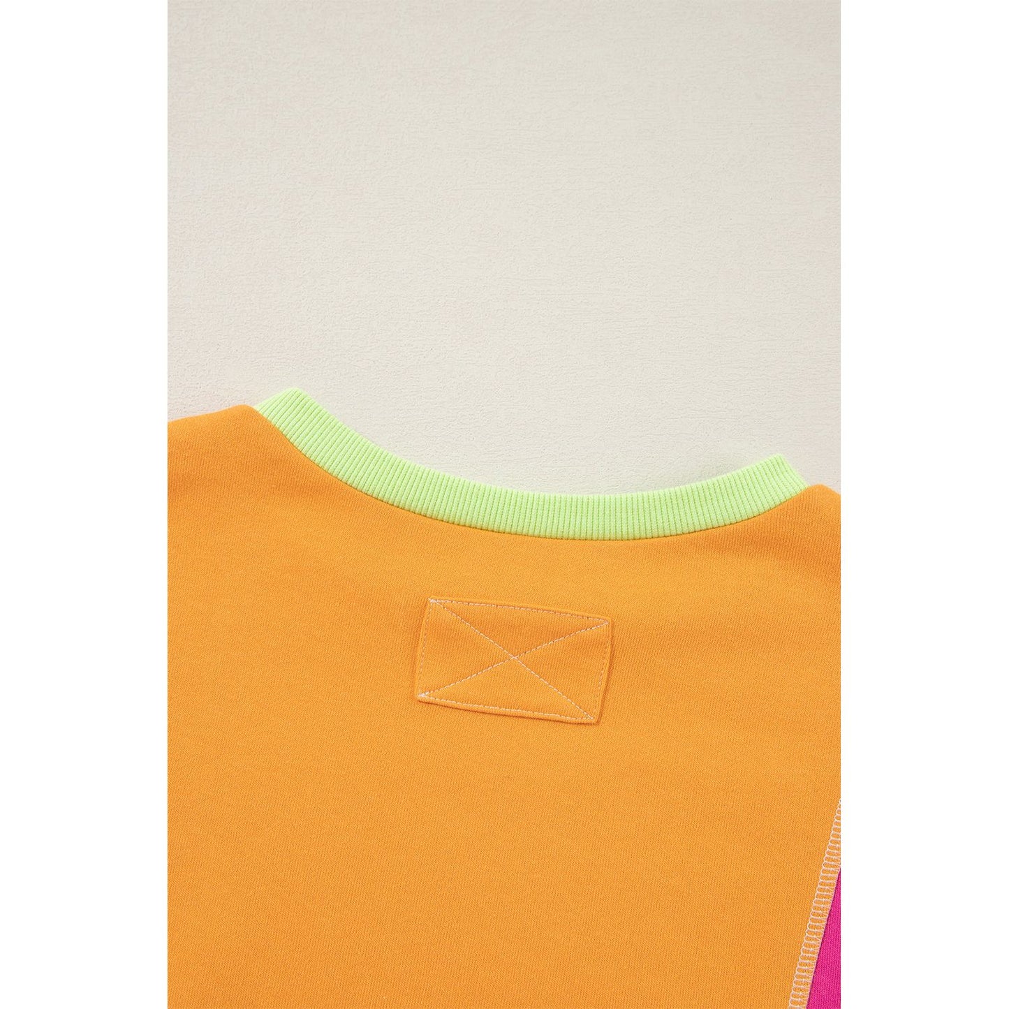 All Of The Lights Colorblock Exposed Stitching Oversize Pullover