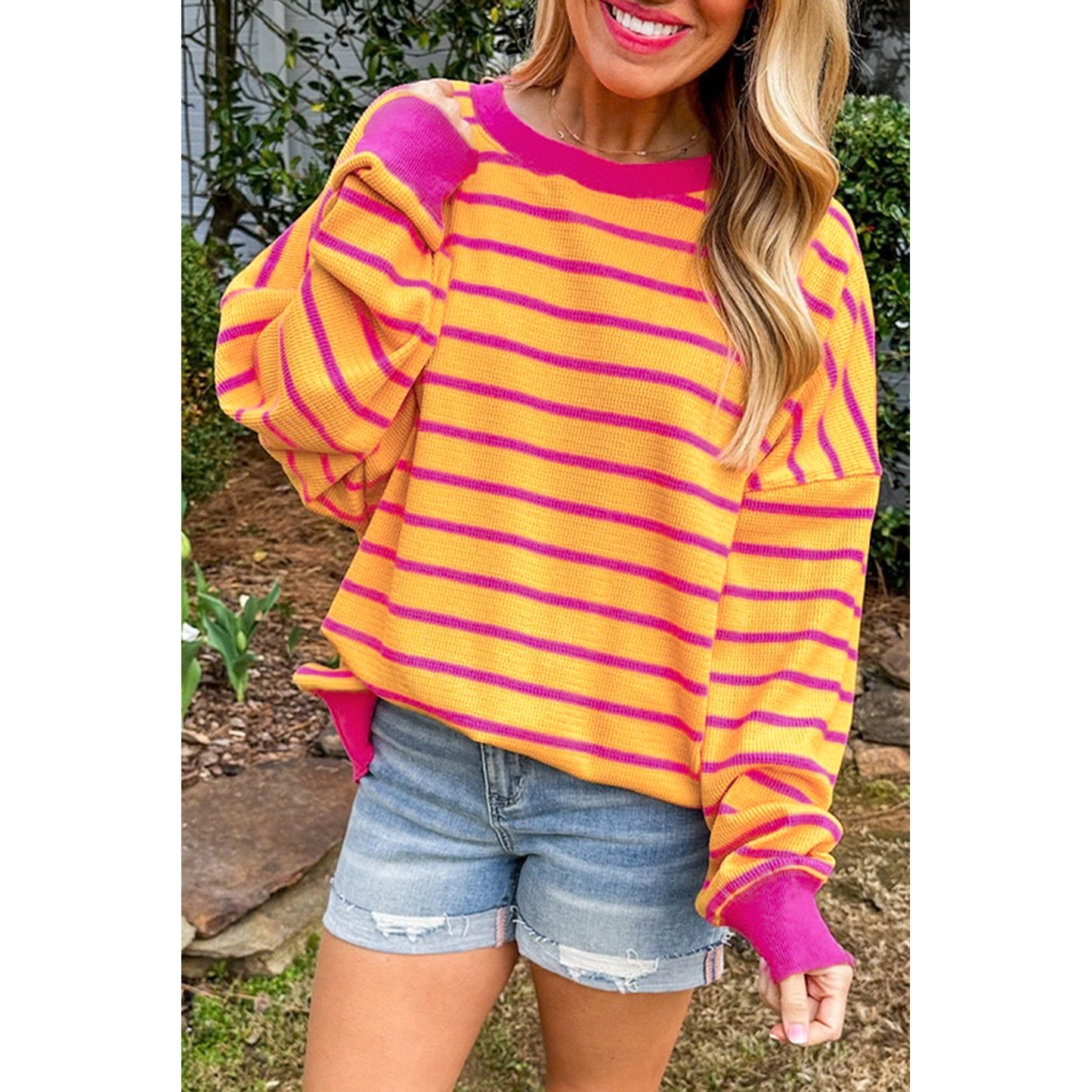 Brighter Days Orange Stripe Loose Sweater