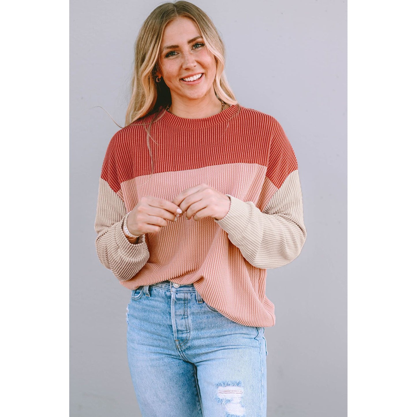 Letters Home Color Block Sweater