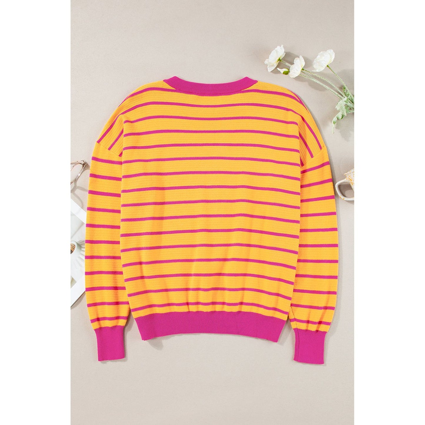 Brighter Days Orange Stripe Loose Sweater