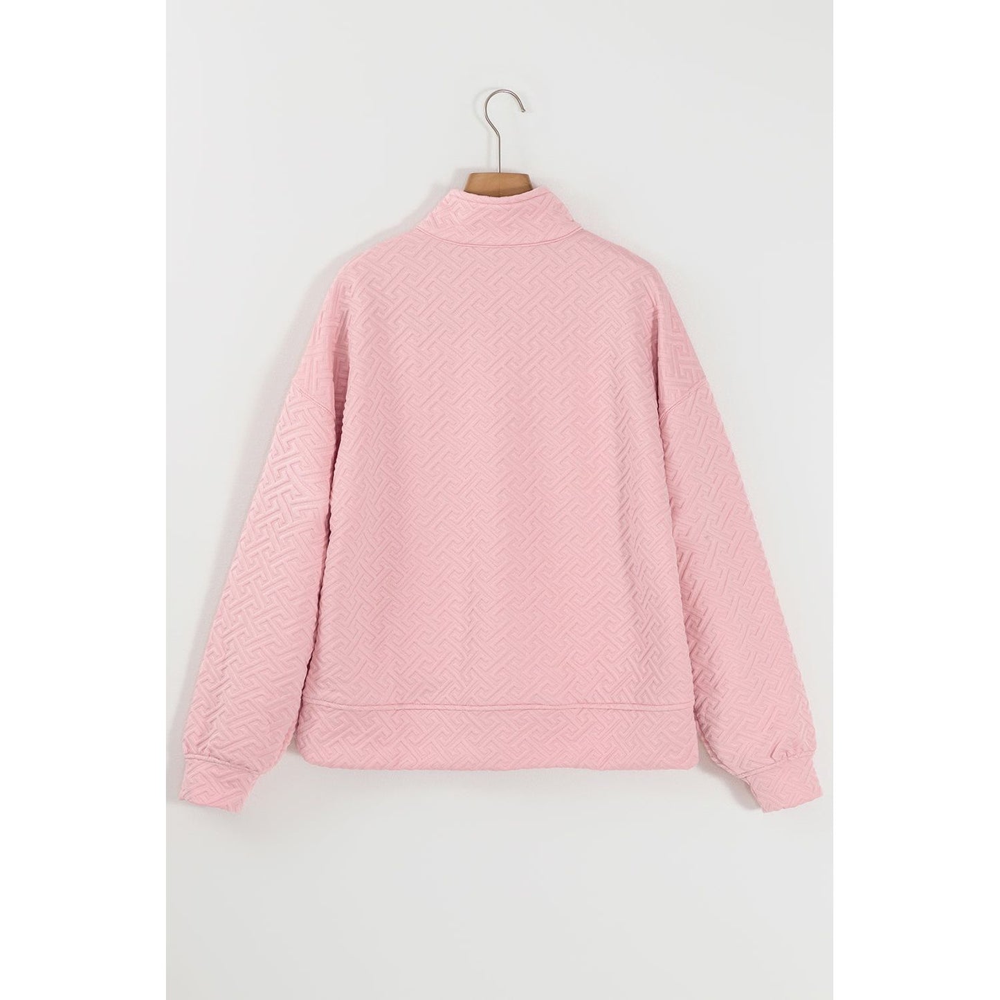 Worth Searching For Light Pink Half Zip Collared Pullover