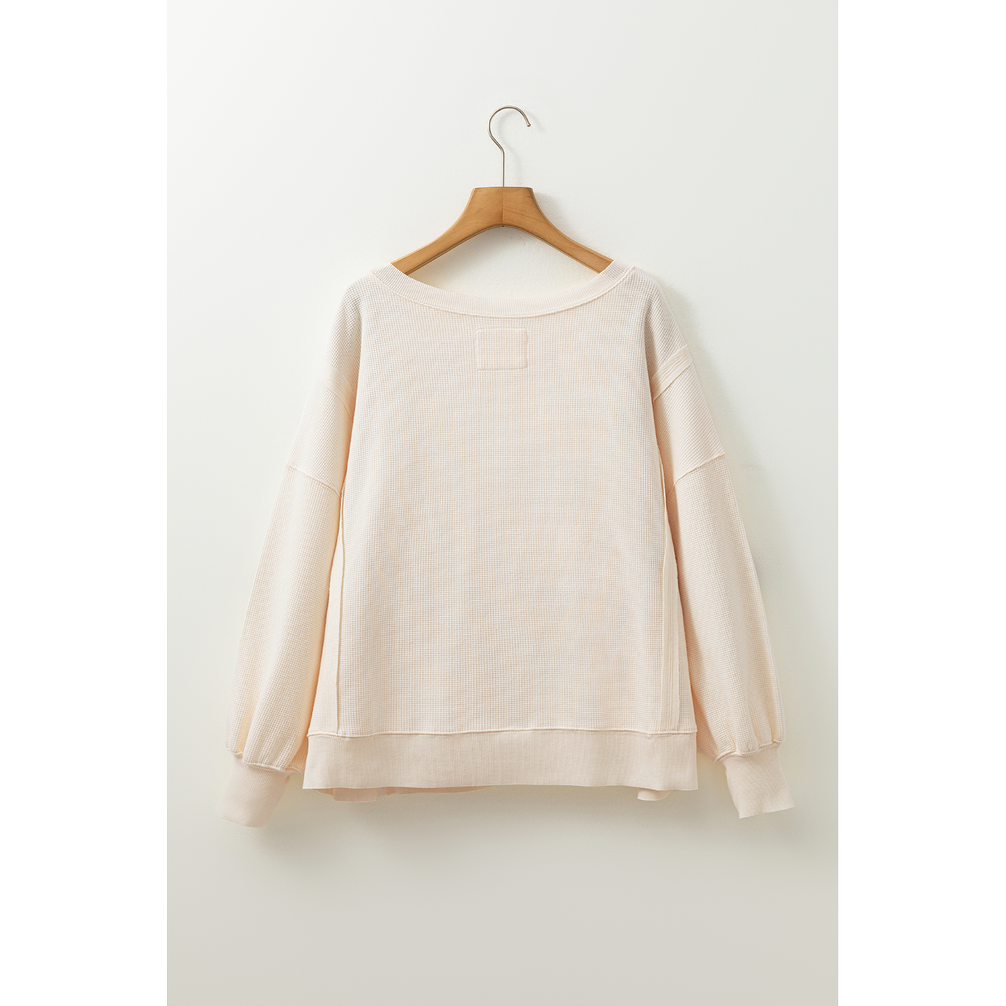 White Thanksgiving Turkey Waffle Oversized Knit Top