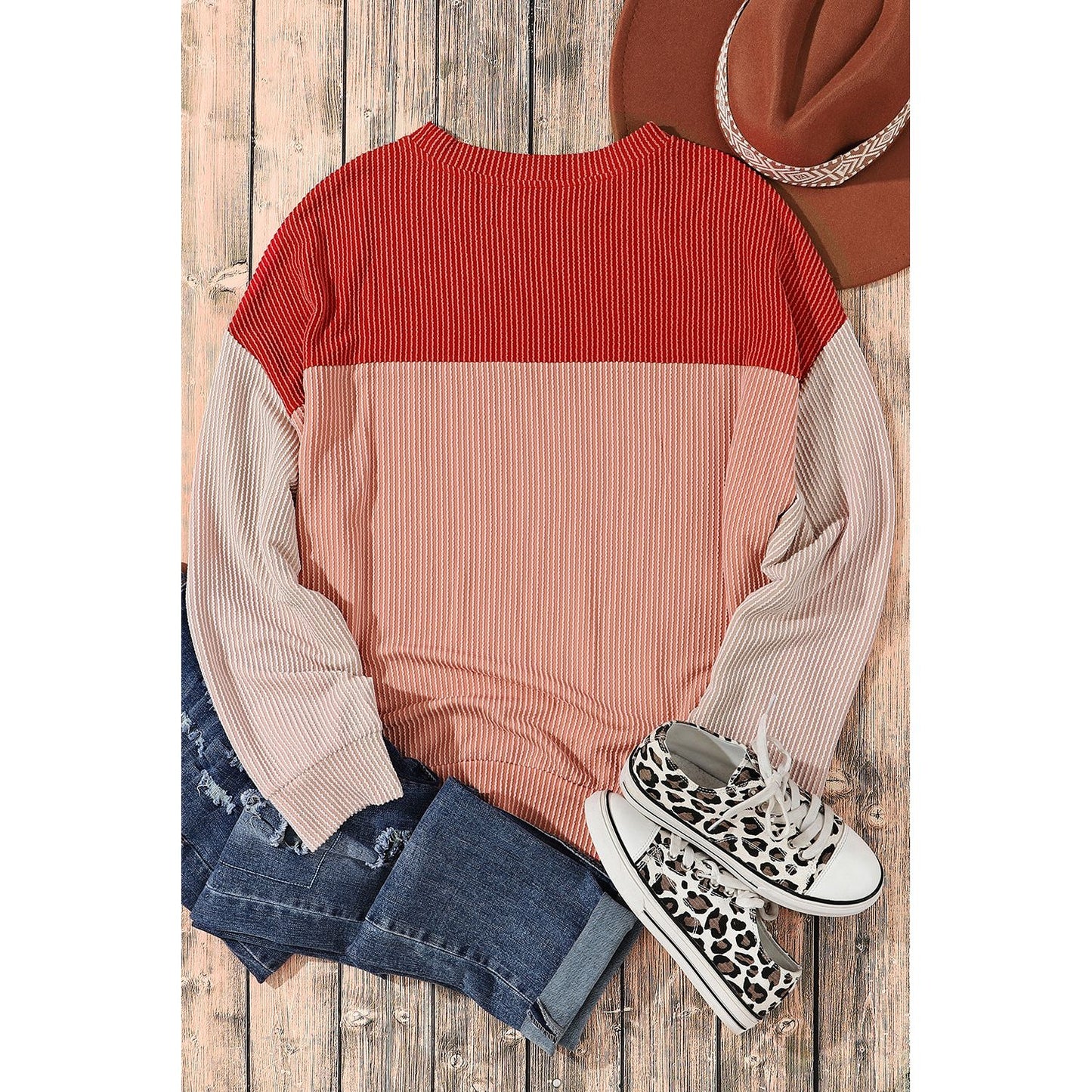 Letters Home Color Block Sweater