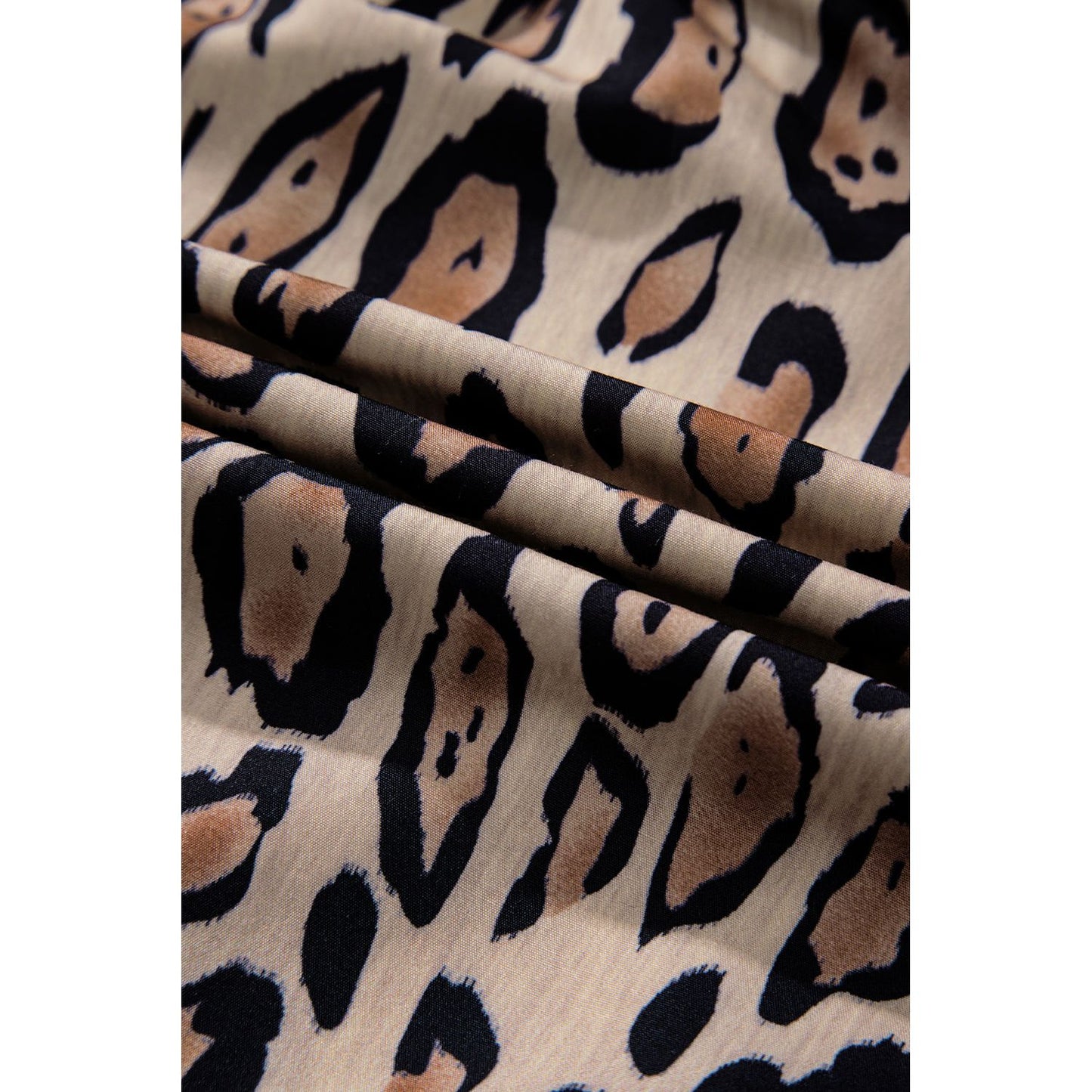 Jet Stream Leopard Print Balloon Sleeve Loose Blouse