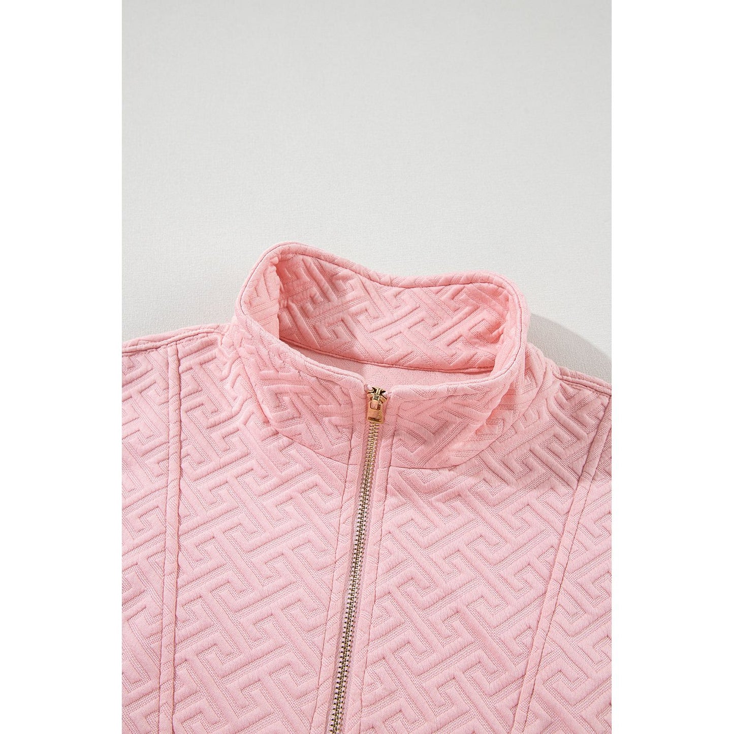 Worth Searching For Light Pink Half Zip Collared Pullover