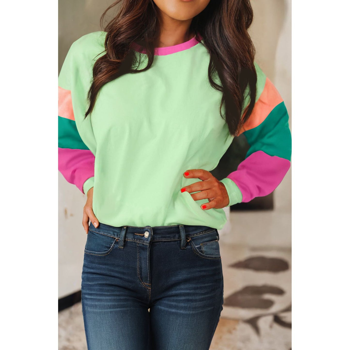 Living In the Moment Color Block Pullover