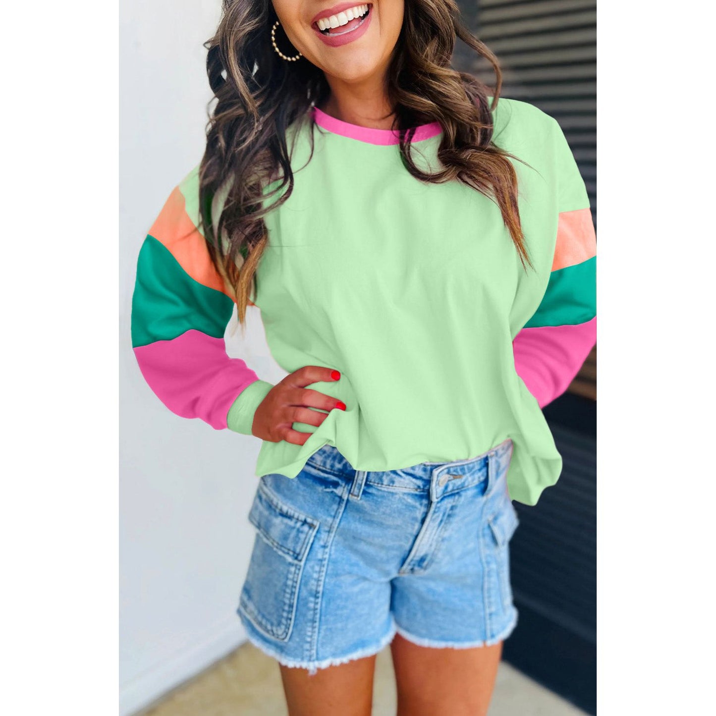 Living In the Moment Color Block Pullover