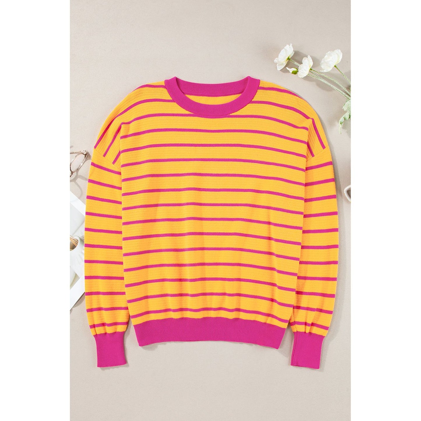 Brighter Days Orange Stripe Loose Sweater