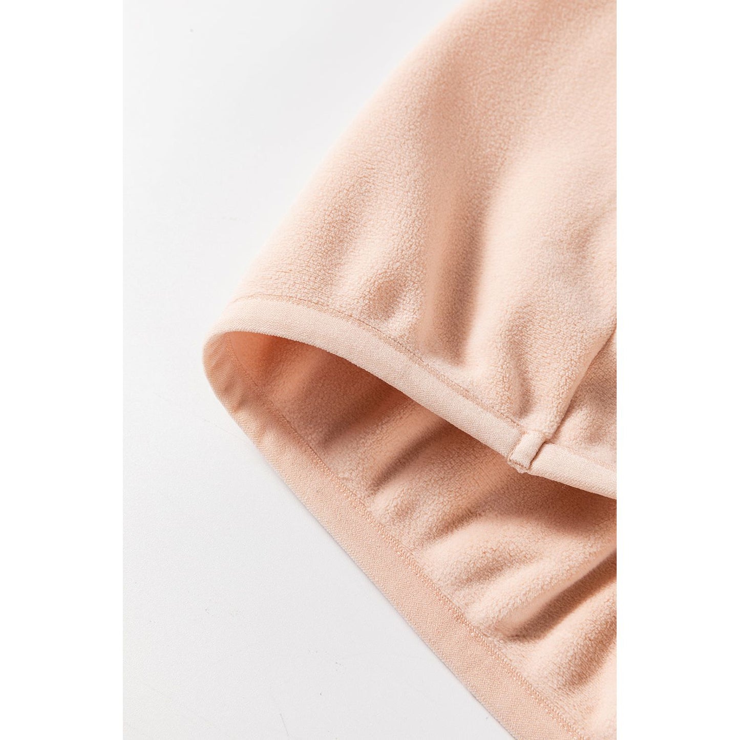 Day Date Beige Colorblock Half Zip Oversized Sherpa Hoodie