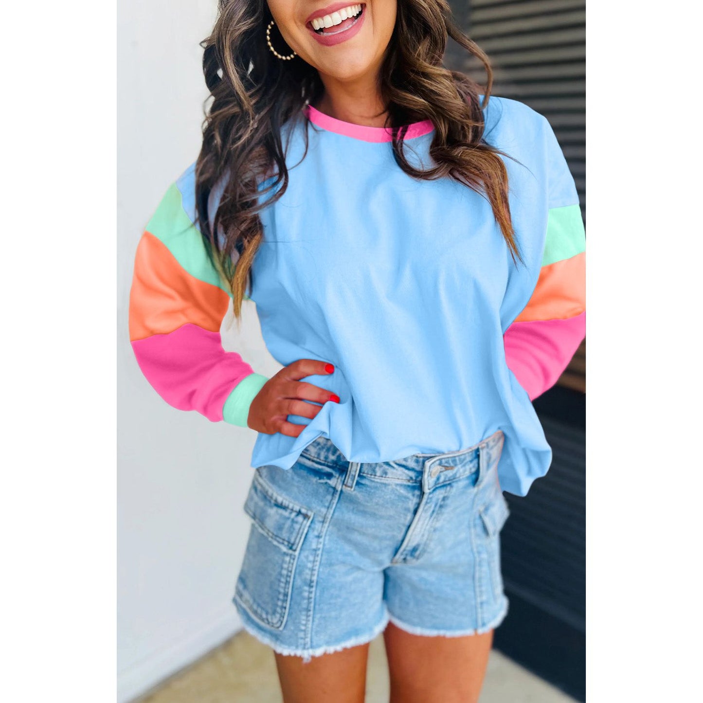 Living In the Moment Color Block Pullover