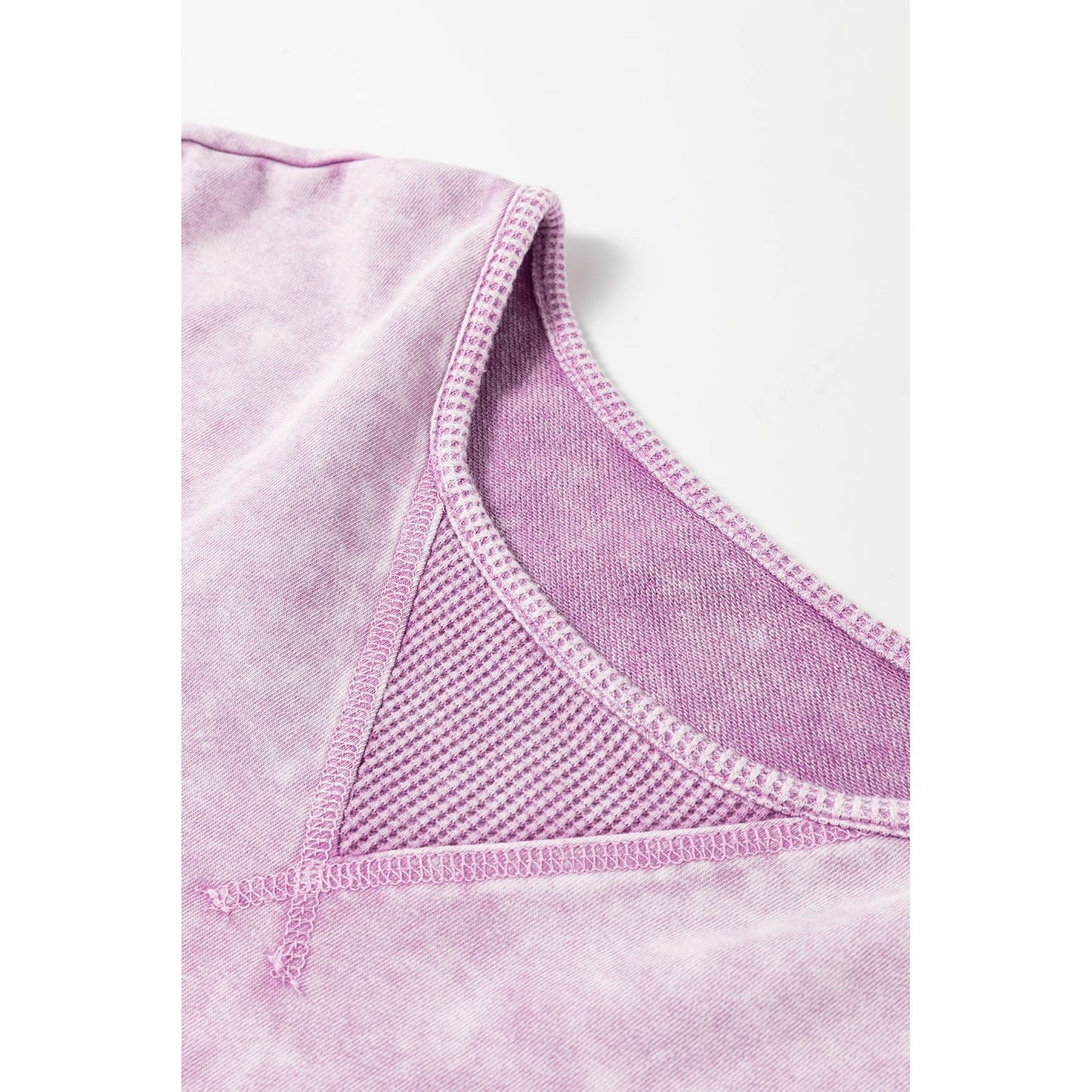 Orchid Petal Mineral Wash Exposed Seam Oversized Tee
