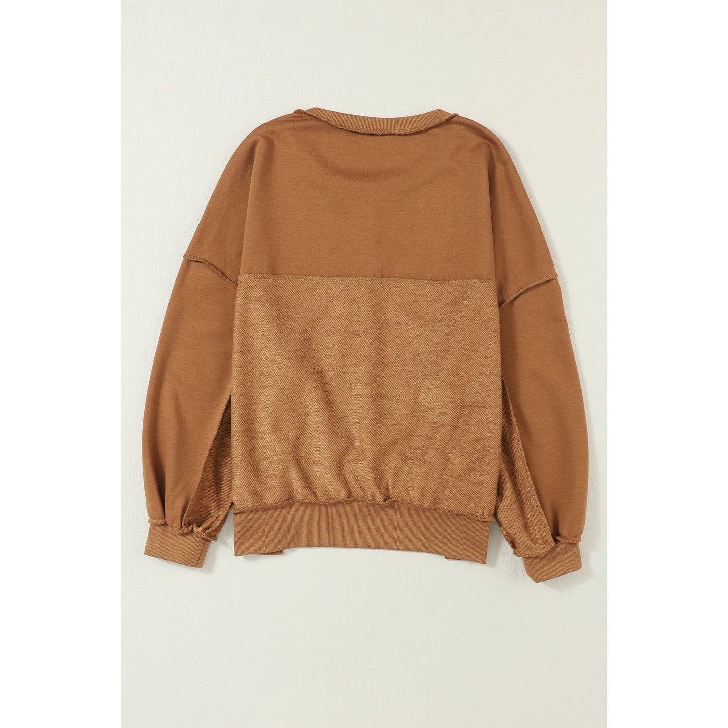 Slouchy Drop Shoulder Henley Sweatshirt