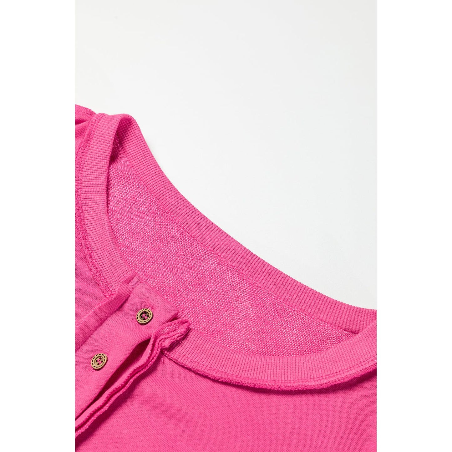 Slouchy Drop Shoulder Henley Sweatshirt