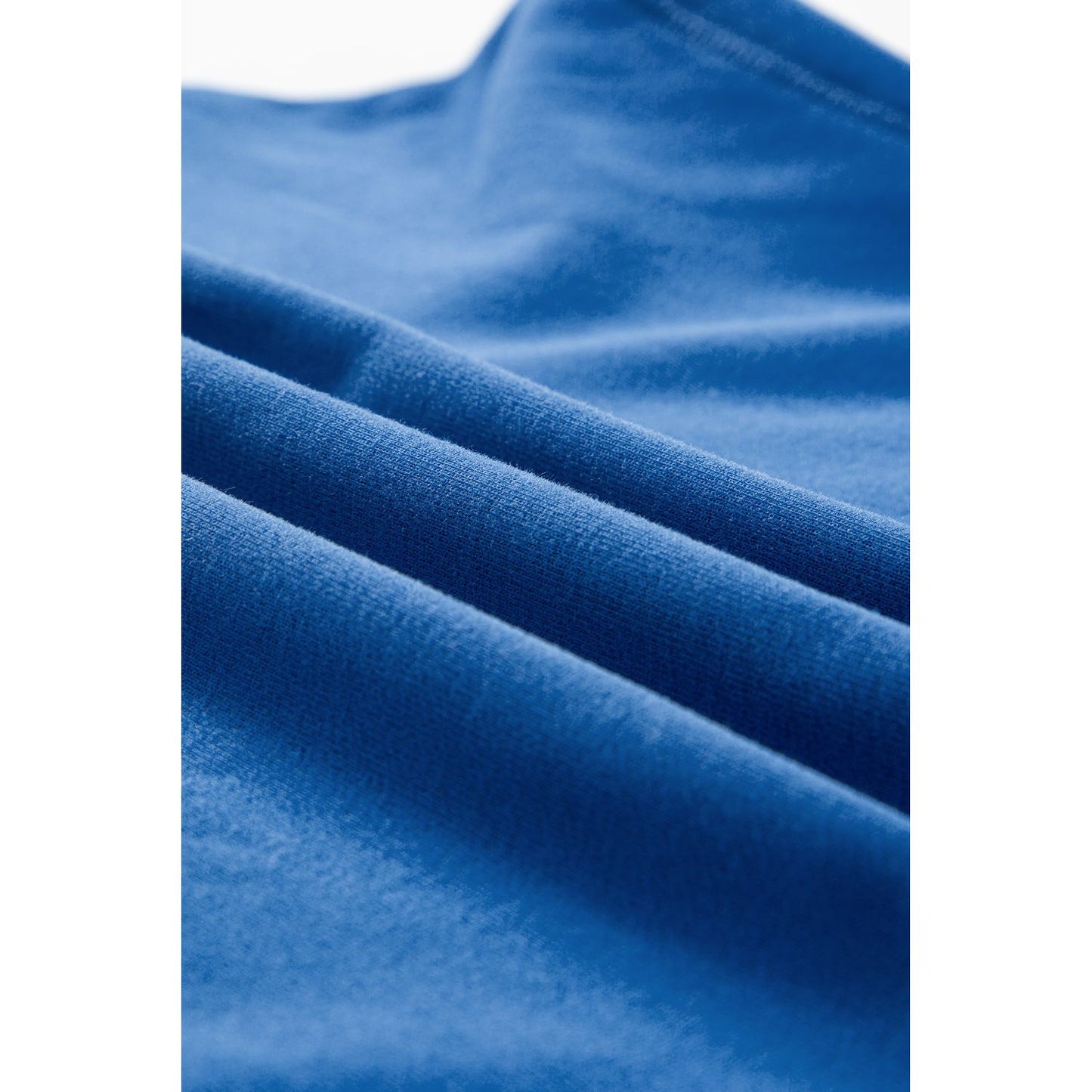 Blue Colorblock Bubble Sleeve Sweatshirt