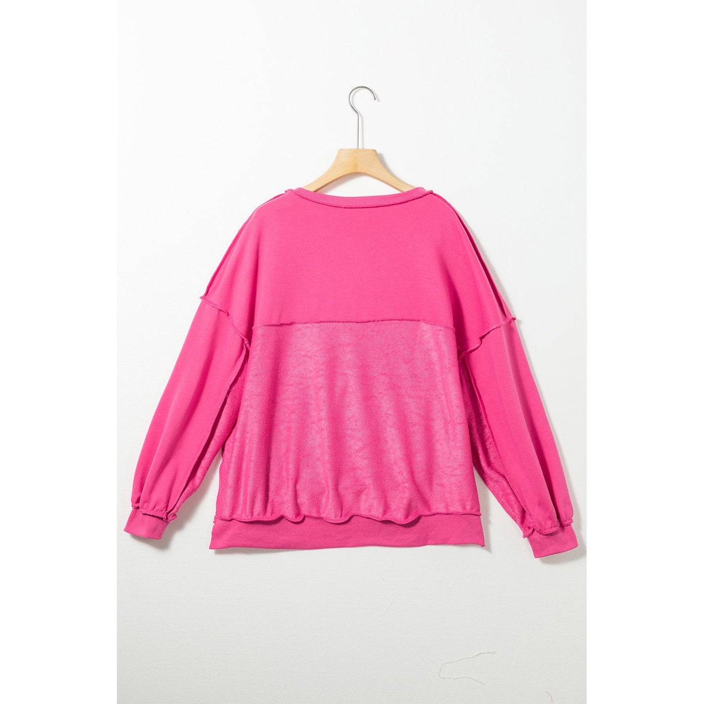 Slouchy Drop Shoulder Henley Sweatshirt