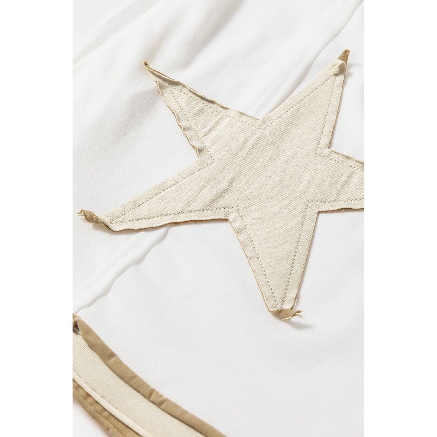 White Shooting Star Patched Oversized Tee