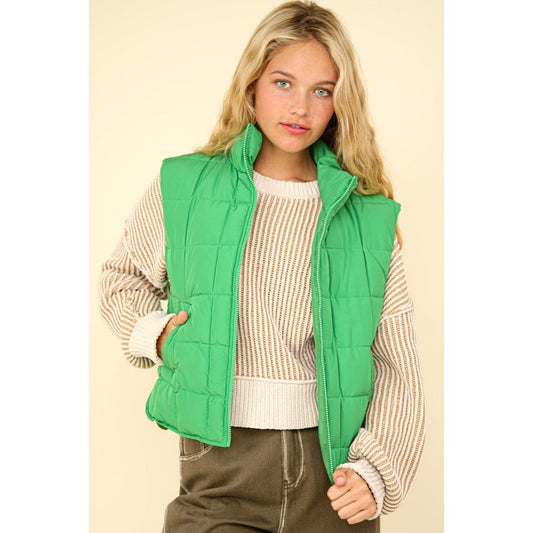 VERY J Zip Up Puffer Padded Warm Vest