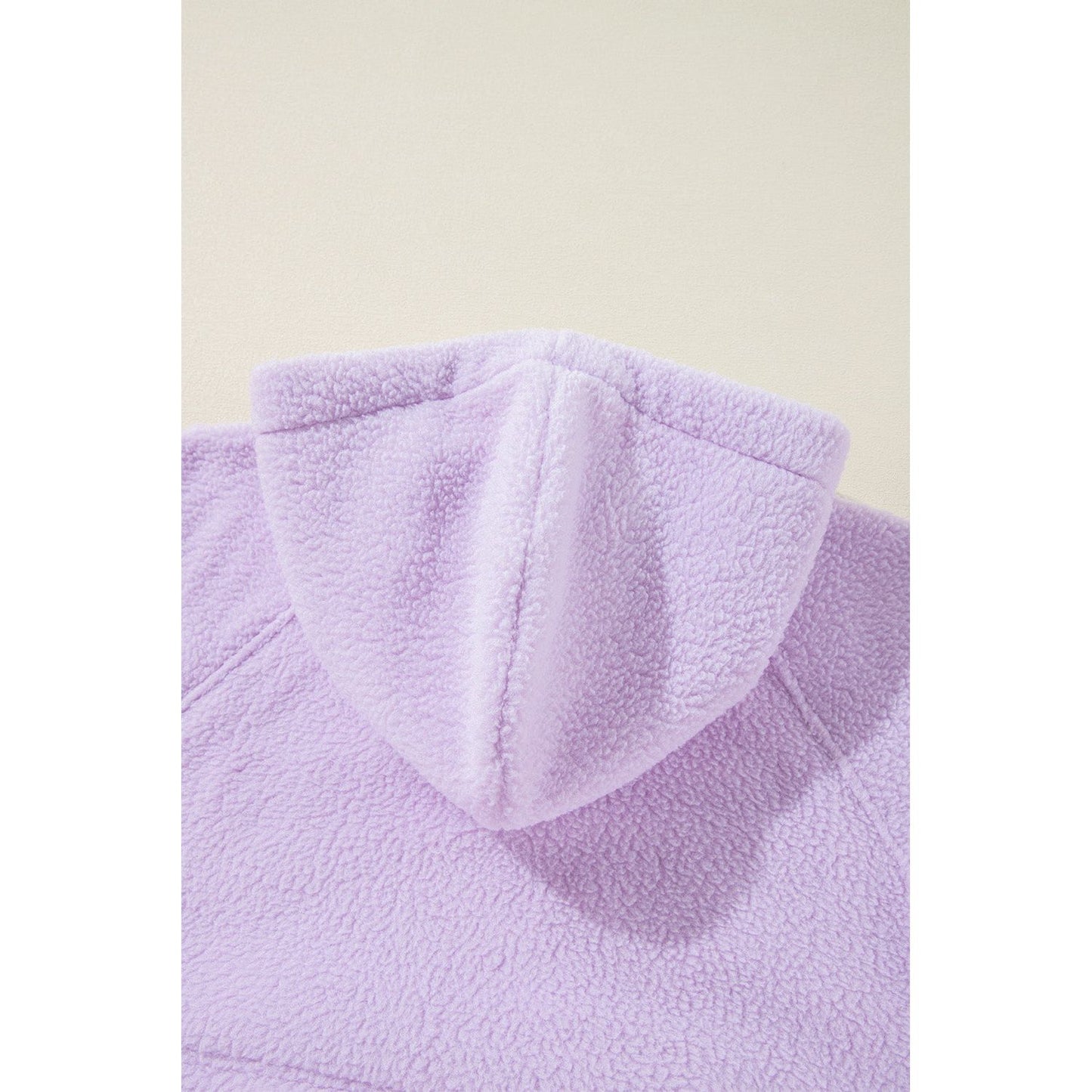 Lavender Fields Half Zip Patch Pocket Drawstring Hoodie