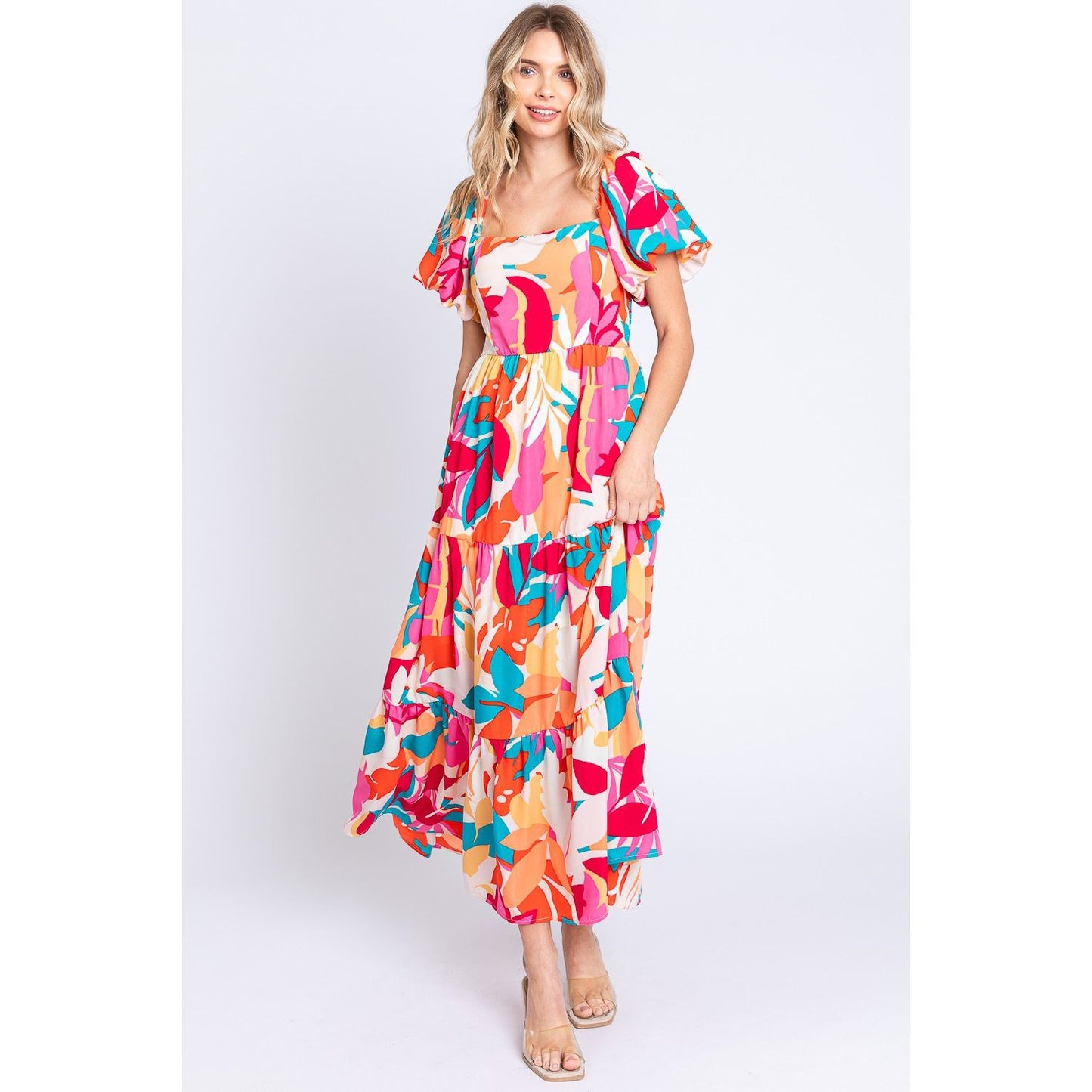 Life In Color Smocked Back Tiered Maxi Dress