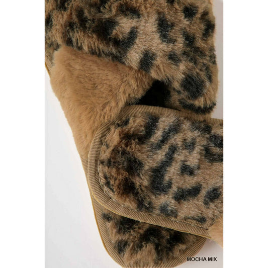 Animal Print Cross Slippers