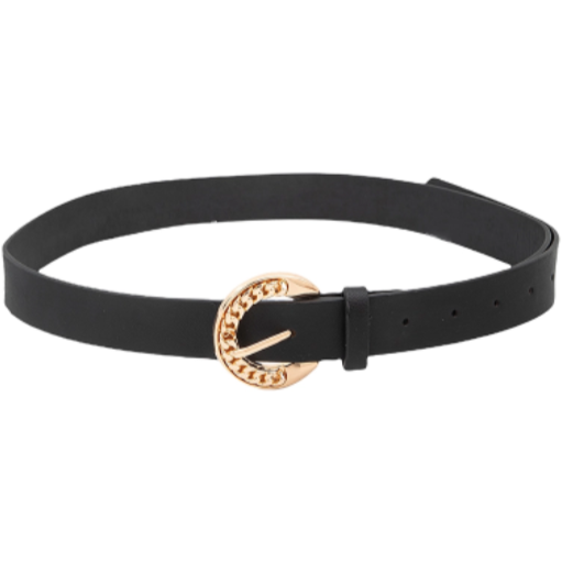 Circle Chain Faux Leather Belt