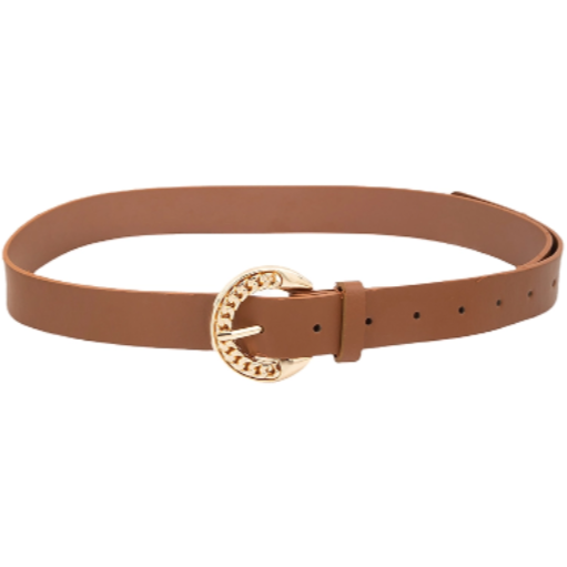 Circle Chain Faux Leather Belt