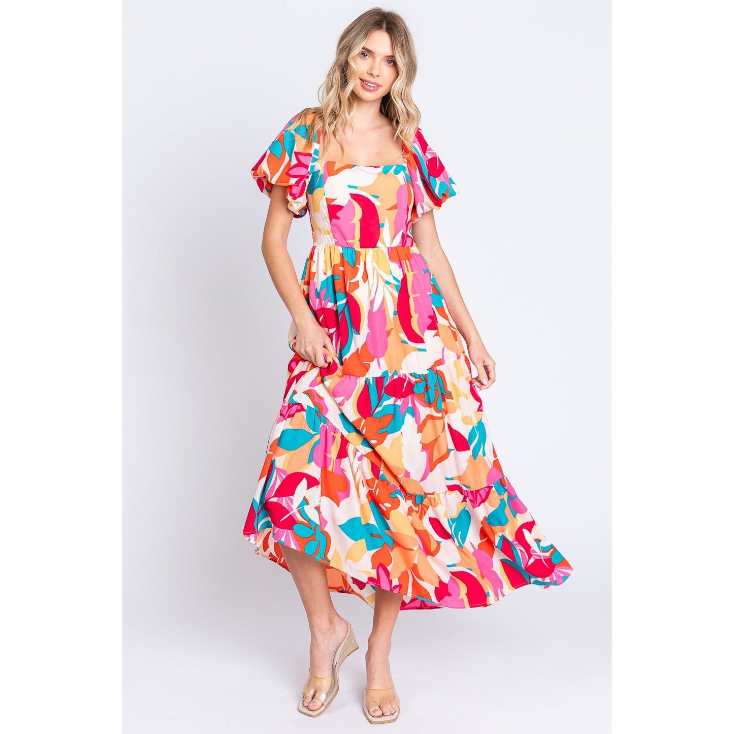 Life In Color Smocked Back Tiered Maxi Dress