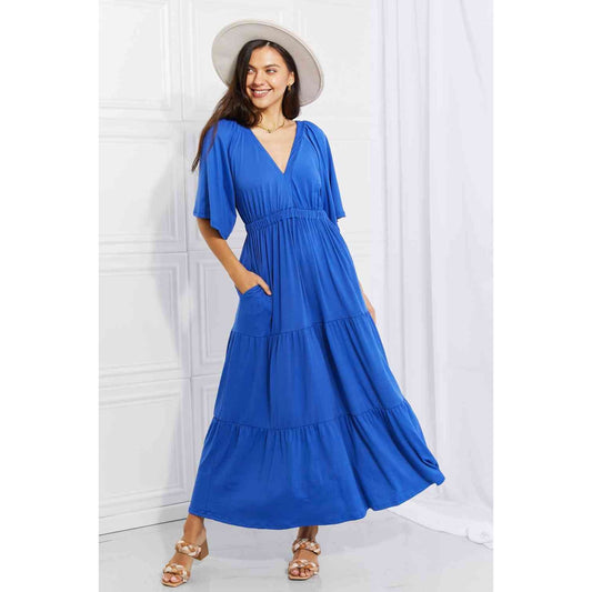 Culture Code Full Size My Muse Flare Sleeve Tiered Maxi Dress